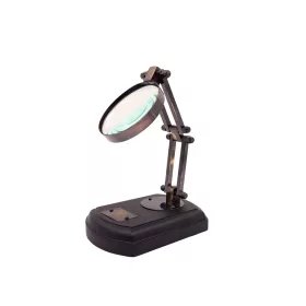   Lupă Giftdeco MG4ZS, alamă, sticlă și lemn, diametru 7,5 cm, stil retro