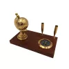 Busolă Giftdeco NC2144EZS, alamă și lemn, înălțime 13 cm, lățime 18 cm, stil retro, colonial