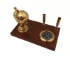 Busolă Giftdeco NC2144EZS, alamă și lemn, înălțime 13 cm, lățime 18 cm, stil retro, colonial