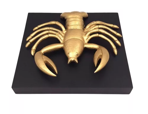 Figurină decorativa Divine Dekor CAN2, aluminiu și lemn, 29 x 27,5 x 9 cm, stil glamour