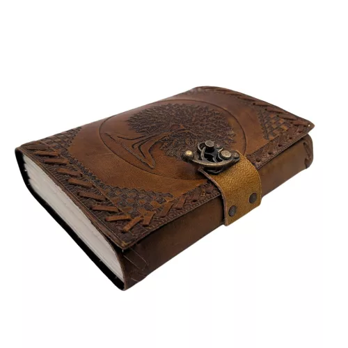 Caiet Giftdeco AH01 cu Arborele Vietii, piele de capra, 200 pagini, 18 x 13 cm