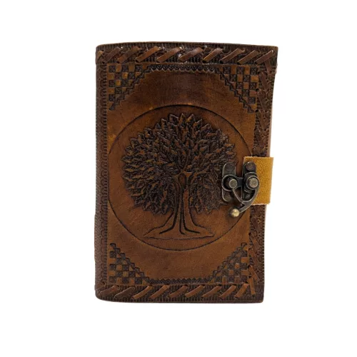 Caiet Giftdeco AH01 cu Arborele Vietii, piele de capra, 200 pagini, 18 x 13 cm