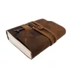 Jurnal din piele naturala Giftdeco AH02, 200 pagini, curea si cheita, 18 x 13 cm