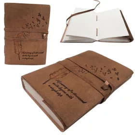   Jurnal Giftdeco AH04, piele de bivol, inscriptie motivanta, 200 pagini, 18 x 13 cm, stil vintage