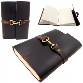   Jurnal Giftdeco AH06, piele de bivol și metal, 20 x 15 cm, stil retro, vintage, clasic
