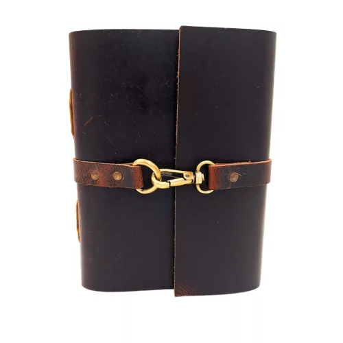 Jurnal Giftdeco AH06, piele de bivol și metal, 20 x 15 cm, stil retro, vintage, clasic