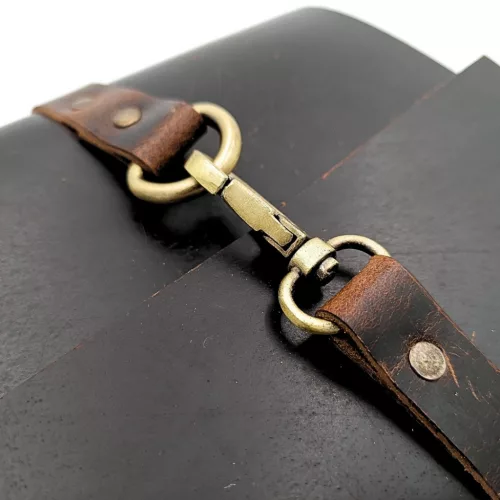 Jurnal Giftdeco AH06, piele de bivol și metal, 20 x 15 cm, stil retro, vintage, clasic