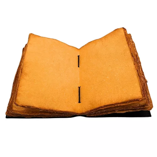 Jurnal Giftdeco AH08, piele de capra, copac si luna, granat si bej, 200 pagini, 18 x 13 cm