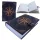Jurnal Giftdeco AH09, piele de capra neagra, trandafirul vanturilor auriu, 200 pagini, 18 x 13 cm