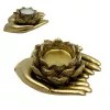 Suport pentru lumânare decorativ Giftdeco 311FJZ, mână, rășină, auriu, 11,5 x 9,4 x 4,8 cm