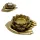 Suport pentru lumânare decorativ Giftdeco 311FJZ, mână, rășină, auriu, 11,5 x 9,4 x 4,8 cm