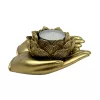Suport pentru lumânare decorativ Giftdeco 311FJZ, mână, rășină, auriu, 11,5 x 9,4 x 4,8 cm