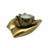Suport pentru lumânare decorativ Giftdeco 311FJZ, mână, rășină, auriu, 11,5 x 9,4 x 4,8 cm