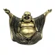 Figurină Buddha vesel Giftdeco 4406FJH, rășină, auriu-negru, 17,1 x 8,6 x 11,6 cm
