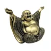Figurină Buddha vesel Giftdeco 4406FJH, rășină, auriu-negru, 17,1 x 8,6 x 11,6 cm
