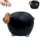 Pușculiță oiță Giftdeco CE34136, rășină, negru-bej-alb, 19,5 x 9,5 x 14,3 cm