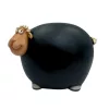 Pușculiță oiță Giftdeco CE34136, rășină, negru-bej-alb, 19,5 x 9,5 x 14,3 cm