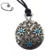 Colier Giftdeco EST34, motiv stele, finisaj argintiu, cristale albastre, 45-62 cm