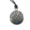 Colier Giftdeco EST34, motiv stele, finisaj argintiu, cristale albastre, 45-62 cm