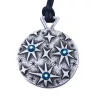 Colier Giftdeco EST34, motiv stele, finisaj argintiu, cristale albastre, 45-62 cm