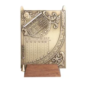   Obiect decorativ Hemisferium H28, aluminiu și lemn, înălțime 11 cm, stil retro, vintage, nautic