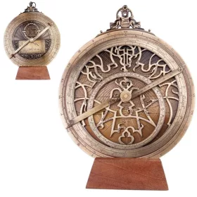  Astrolab decorativ Hemisferium H35, lemn, înălțime 24,5 cm, diametru 20 cm, stil modern, renaștere