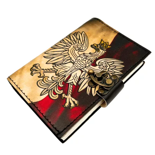 Jurnal Giftdeco AH13, piele de capra și metal, 15 x 10 cm, stil retro, vintage