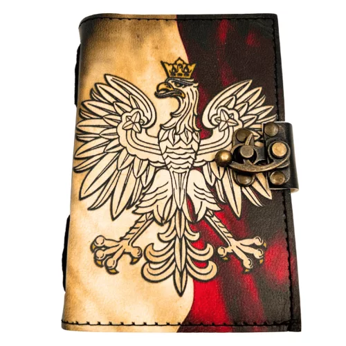 Jurnal Giftdeco AH13, piele de capra și metal, 15 x 10 cm, stil retro, vintage