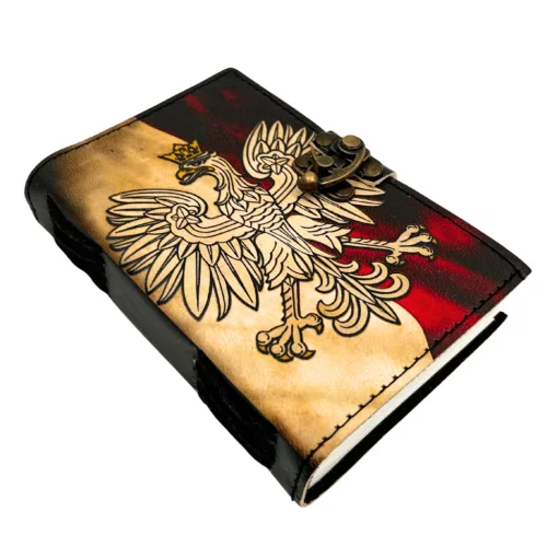 Jurnal Giftdeco AH13, piele de capra și metal, 15 x 10 cm, stil retro, vintage
