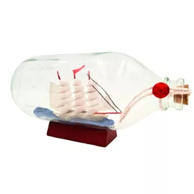   Corabie decorativă Giftdeco MA2036, sticlă și lemn, stil nautic