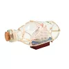 Corabie decorativă Giftdeco S2036B, sticlă și lemn, 18 x 7,5 x 8,5 cm, stil nautic, clasic, boho