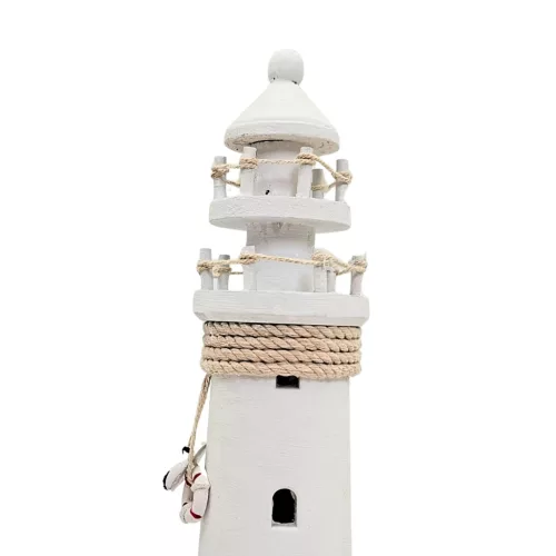 Far decorativ Giftdeco DT2509 din lemn, 9,5 x 9,5 x 25 cm, stil nautic