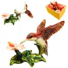 Casetă decorativă Giftdeco HX357 în formă de colibri, metal și cristale, 8 x 5,5 x 7 cm