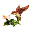 Casetă decorativă Giftdeco HX357 în formă de colibri, metal și cristale, 8 x 5,5 x 7 cm