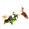 Casetă decorativă Giftdeco HX357 în formă de colibri, metal și cristale, 8 x 5,5 x 7 cm