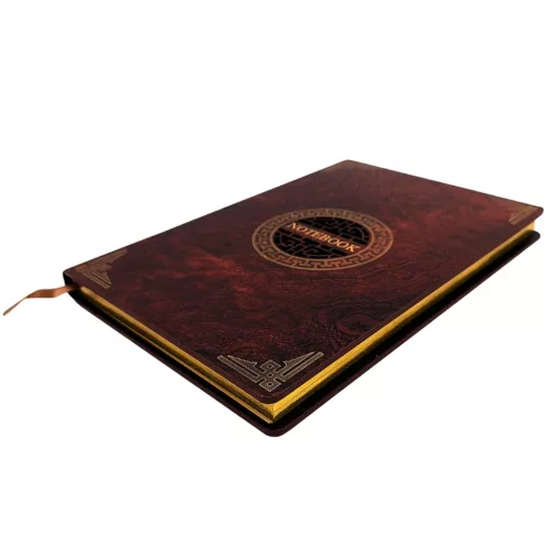 Caiet premium Giftdeco EE1, copertă din lemn, format A5, 108 pagini, maro