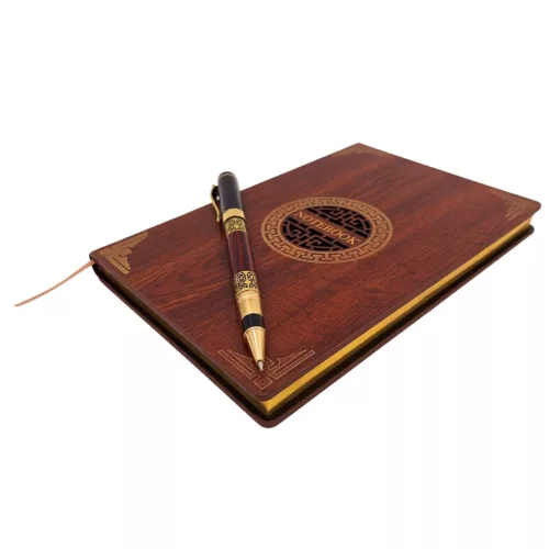 Set cadou premium Giftdeco EE2, notes A5 din lemn, pix si cutie