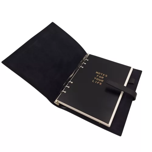 Jurnal A5 Giftdeco EE4 din piele naturala, negru, stil retro