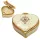 Cutie pentru bijuterii Giftdeco B0767-06WH în formă de inimă, metal, cristale, alb și auriu, 4,4 x 4 x 2 cm