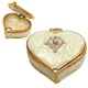 Cutie pentru bijuterii Giftdeco B0767-06WH în formă de inimă, metal, cristale, alb și auriu, 4,4 x 4 x 2 cm