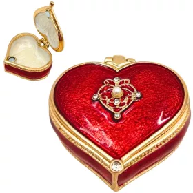   Cutie pentru bijuterii Giftdeco B0767-06RD, metal, 4,4 x 4 x 2 cm