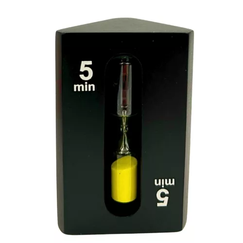 Clepsidră Giftdeco STW6, sticlă și MDF, înălțime 11 cm, stil minimalist, modern