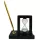 Set de birou Giftdeco 121W cu clepsidră 3 minute și suport pentru pixuri, MDF și sticlă
