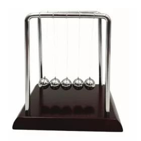   Pendul Newton Giftdeco YG002BW, lemn MDF si bile din otel cromat, 14 cm