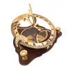 Busolă Giftdeco C064, alamă și lemn, diametru 11 cm, stil retro, nautic, clasic