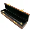 Lunetă Giftdeco HT013, alamă, piele, metal și lemn, lungime 32 cm, stil retro, vintage, nautic
