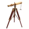 Lunetă Giftdeco SR010, alamă și lemn, înălțime 32 cm, stil retro, vintage, nautic
