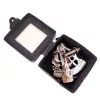 Sextant decorativ Giftdeco ST003 din alamă și piele, 13 x 12 x 6 cm
