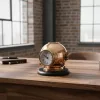 Busolă Giftdeco TC032, alamă și lemn, înălțime 16 cm, diametru 16 cm, stil retro, vintage, nautic
