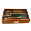 Lupă Giftdeco NC2677AZ, alamă, sticlă și lemn, lungime 17 cm, diametru 4 cm, stil retro, vintage, colonial